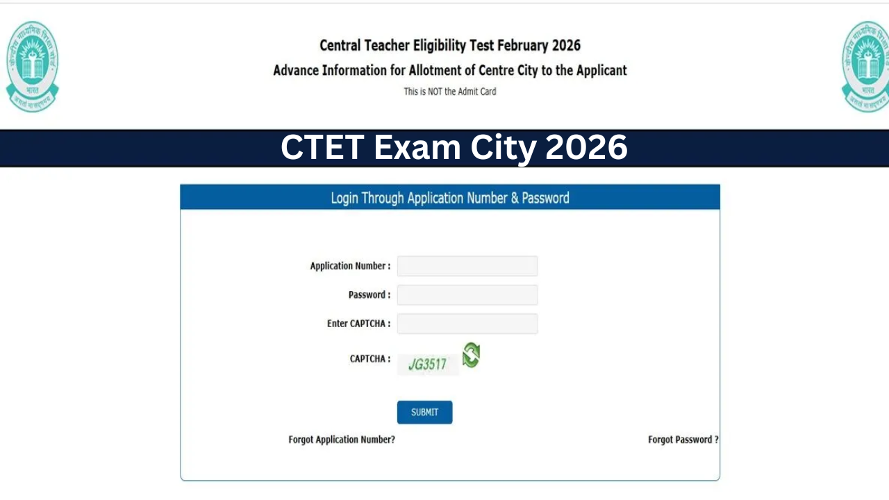 CTET Exam City 2026