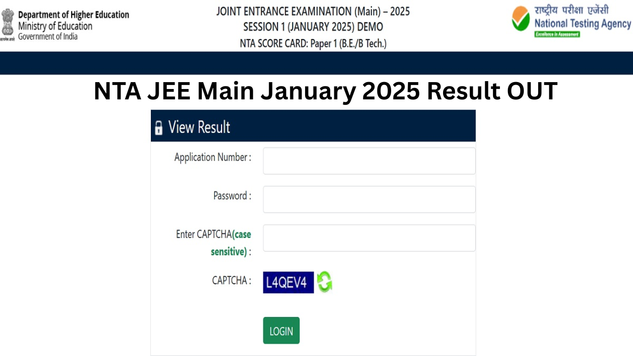 NTA JEE Main January 2025 Result