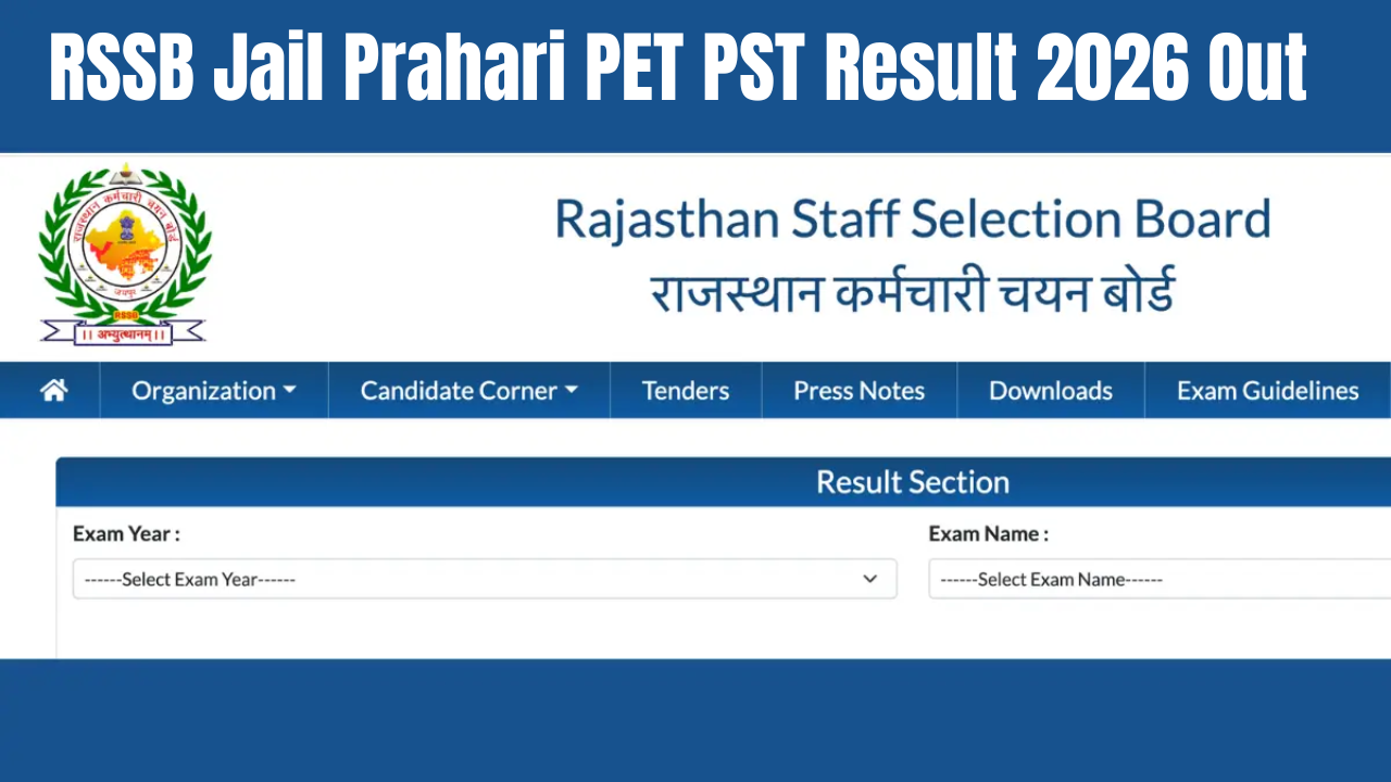 RSSB Jail Prahari PET PST Result 2026